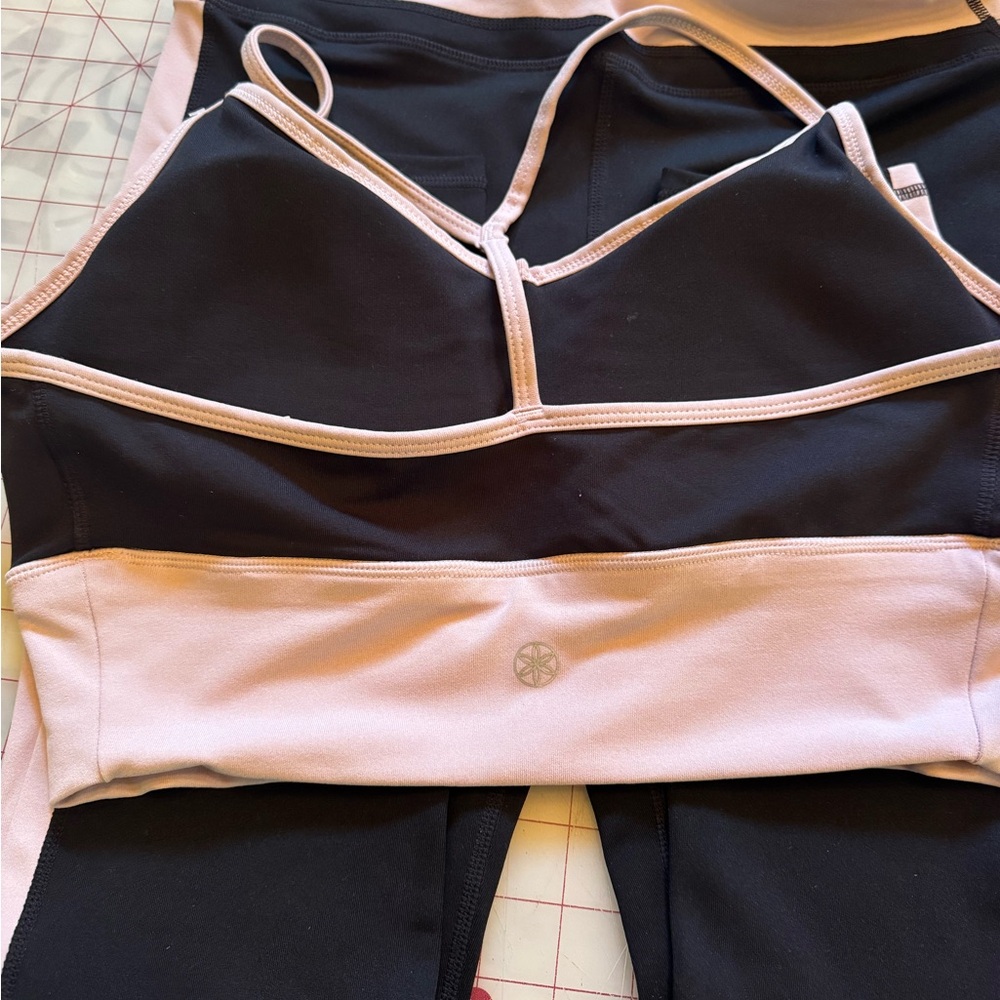 GAIAM Black and Light Pink Sports Bra